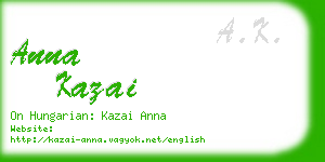 anna kazai business card